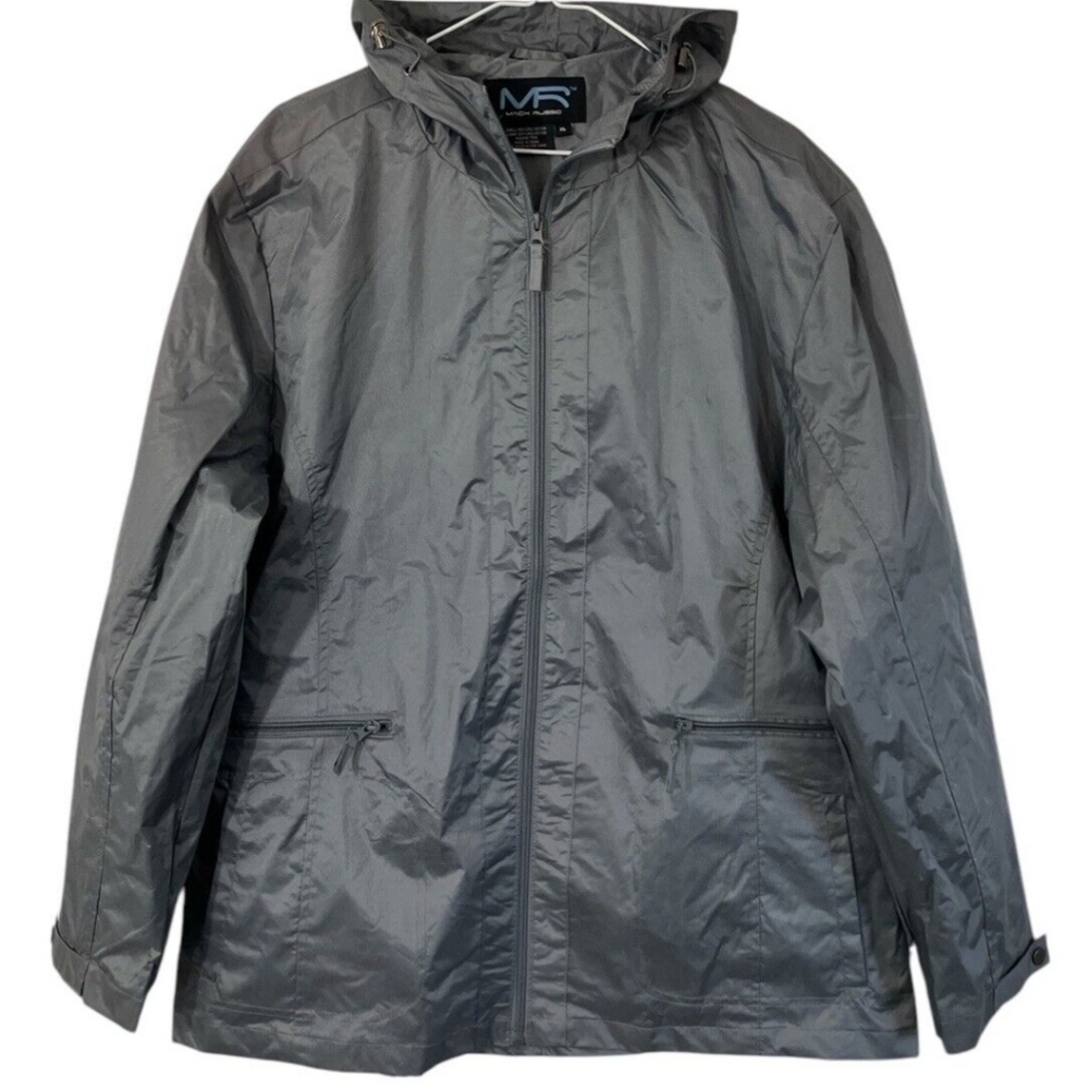 Mack Russo Men's Water Resistant Wind Breaker Zip Close Hood Pockets Sz XL